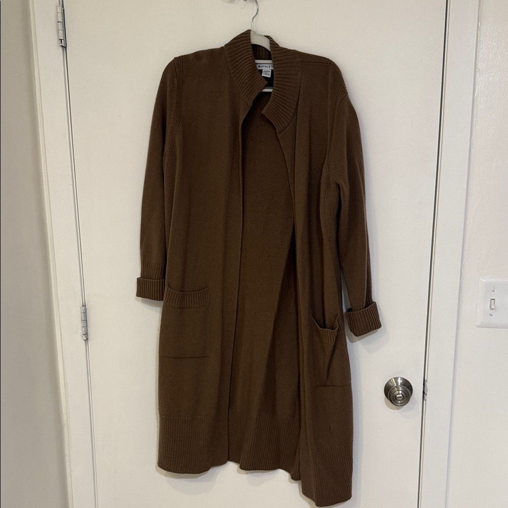 Athleta Tan Ribbed Cardigan